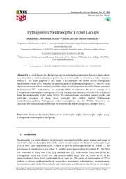 Icon image Pythagorean Neutrosophic Triplet Groups