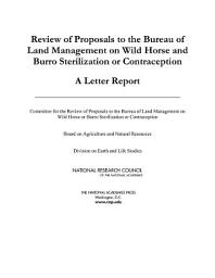 Icon image Review of Proposals to the Bureau of Land Management on Wild Horse and Burro Sterilization or Contraception: A Letter Report