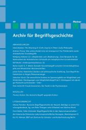 Icon image Archiv für Begriffsgeschichte. Band 49