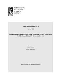 Icon image Income mobility of rural households: Are female headed households participating in Ethiopia’s economic growth?