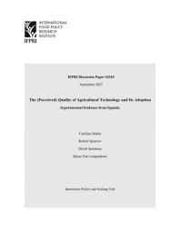 Icon image The (perceived) quality of agricultural technology and its adoption: Experimental evidence from Uganda