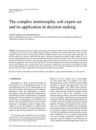 Icon image The complex neutrosophic soft expert set and its application in decision making