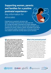 Icon image Supporting women, parents and families for a positive postnatal experience: key information for advocates