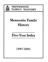 Icon image Mennonite Family History Index 1997-2001