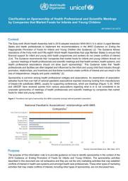 Icon image Clarification on sponsorship of health professional and scientific meetings by companies that market foods for infants and young children: information note