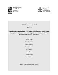 Icon image Assessing the contribution of PIM to strengthening the capacity of developing country representatives to represent their interests in trade negotiations related to agriculture