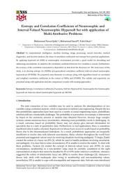 Icon image Entropy and Correlation Coefficients of Neutrosophic and Interval-Valued Neutrosophic Hypersoft Set with application of Multi-Attributive Problems