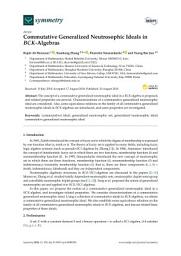 Icon image Commutative Generalized Neutrosophic Ideals in BCK-Algebras