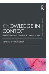 Icon image Knowledge in Context: Representations, Community and Culture