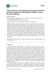 Icon image Cosine Measures of Linguistic Neutrosophic Numbers and Their Application in Multiple Attribute Group Decision-Making