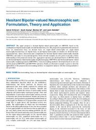 Icon image Hesitant Bipolar-valued Neutrosophic set: Formulation, Theory and Application