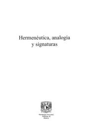 Icon image Hermenéutica, analogía y signaturas