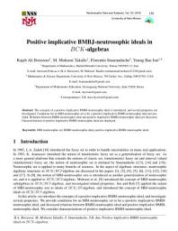 Icon image Positive implicative BMBJ-neutrosophic ideals in BCK-algebras