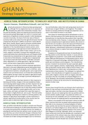 Icon image Agricultural intensification, technology adoption, and institutions in Ghana