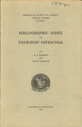 Icon image Bibliographic Index of Paleozoic Ostracoda