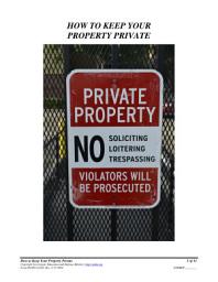 Icon image How to Keep Your Property Private, Form #09.085