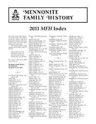 Icon image Mennonite Family History Annual Index: 2011