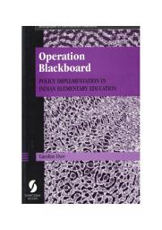 Icon image Operation Blackboard: policy implementation in Indian elementary education