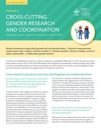 Icon image Cross-cutting gender research and coordination: Highlights, lessons learned, and priorities for One CGIAR Cross-cutting gender research and coordination: Highlights, lessons learned, and priorities for One CGIAR