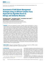 Icon image Assessment of Solid Waste Management Strategies Using an Efficient Complex Fuzzy Hypersoft Set Algorithm Based on Entropy and Similarity Measures