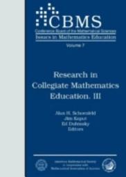 Icon image Research in Collegiate Mathematics Education III