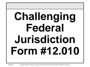 Icon image Challenging Federal Jurisdiction Course, Form #12.010