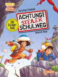 Icon image Achtung!: Achtung! Steiler Schulweg: Einfach Lesen Lernen | Escape-Buch zum Mitmachen für Leseanfänger*innen ab 6 | Mit mehrfach spielbaren Rätseln, Labyrinthen und Suchbildern