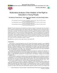 Icon image Multicriteria Analysis of the Violation of the Right to Education in Young People